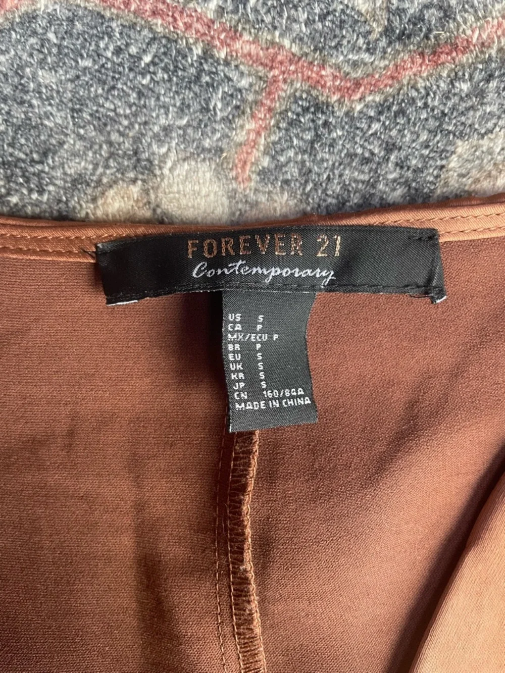 Forever 21 Copper Satin Wrap-Front Bodysuit - Picture 2 of 3